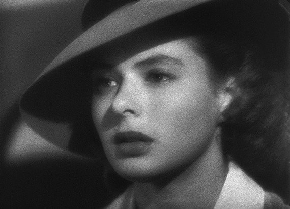 Close-up shot of Ingrid Bergman as Ilsa Lund Laszlo, wearing hat. (Filmframe) Close-up shot of Ingrid Bergman as Ilsa Lund Laszlo, wearing hat. (Filmframe)