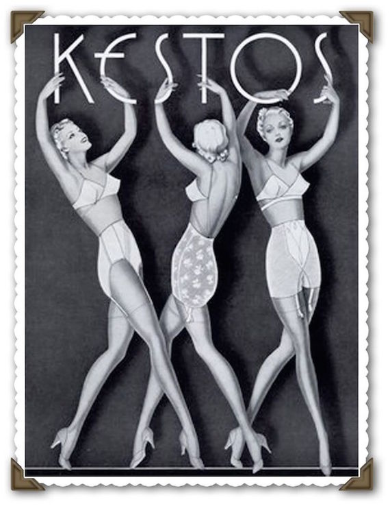 Kestos underwear, 1930s fashion poster Kestos underwear, 1930s fashion poster