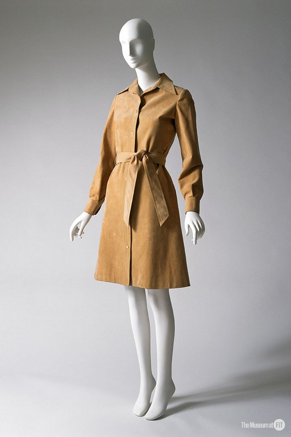 Halston ultra suede shirt dress, 1972 Halston ultra suede shirt dress, 1972